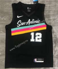 2021 City Edition San Antonio Spurs Black #12 NBA Jersey-311