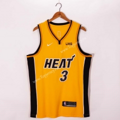 2021-2022 Earned Edition Miami Heat Yellow #3 NBA Jersey