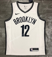Brooklyn Nets V Collar White #12 NBA Jersey-311