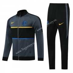 2021-2022 Inter Milan Gray Thailand Soccer Jacket Uniform-411