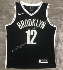 Brooklyn Nets V Collar Black #12 NBA Jersey-311