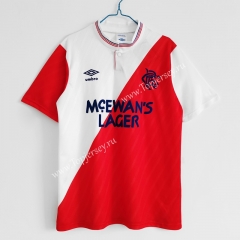 Retro Version 1987-1988 Rangers Away Red&White Thailand Soccer Jersey AAA-C1046