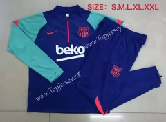 2021-2022 Barcelona Camouflage Blue Thailand Soccer Tracksuit-815