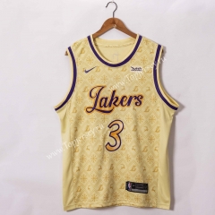 2021-2022 Los Angeles Lakers Yellow #3 NBA Jersey