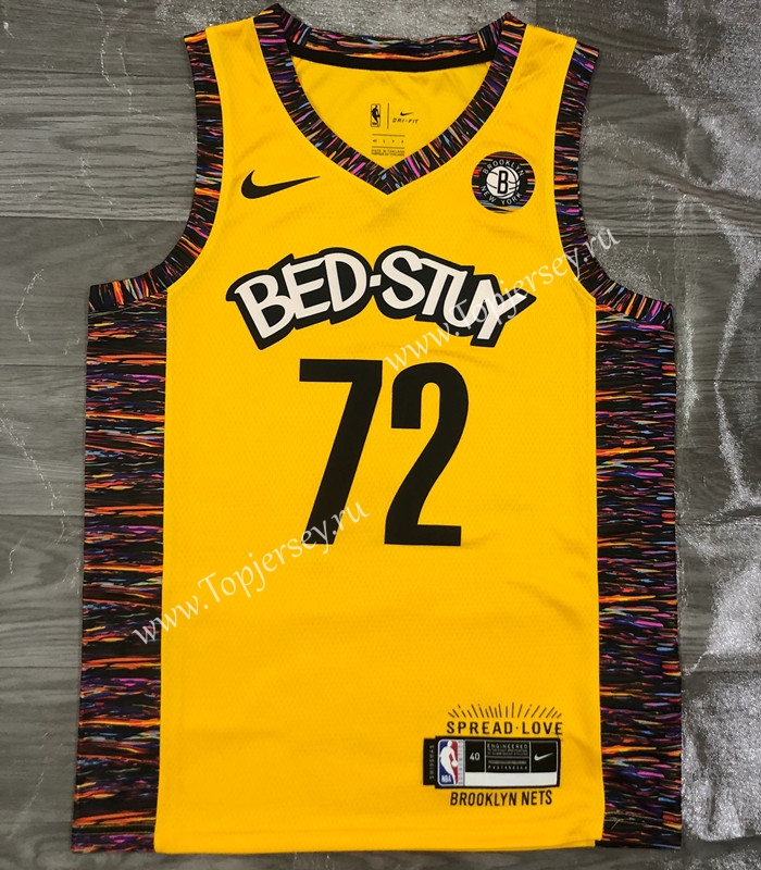 Commemorative Edition Brooklyn Nets Yellow #72 NBA Jersey-311,Brooklyn Nets