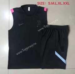 2021-2022 Korea Republic Black Thailand Soccer Vest Tracksuit -815