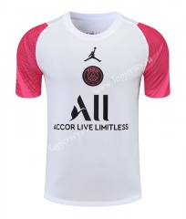 2021-2022 Jordan Paris SG White (Pink Sleeve) Thailand Training Soccer Jersey AAA-418