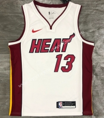 Miami Heat White V Collar #13 NBA Jersey-311