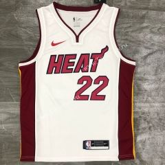 Miami Heat White V Collar #22 NBA Jersey-311