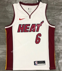 Miami Heat White V Collar #6 NBA Jersey-311