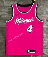 Miami Heat Pink Round Collar #4 NBA Jersey-311