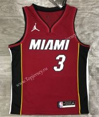 Jordan Theme 2020-2021 Miami Heat Maroon V Collar #3 NBA Jersey-311