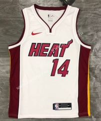 Miami Heat White V Collar #14 NBA Jersey-311