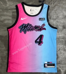 City Edition 2020-2021 Miami Heat Pink&Blue #4 NBA Jersey-311