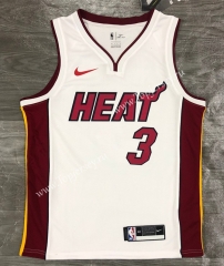 Miami Heat White V Collar #3 NBA Jersey-311