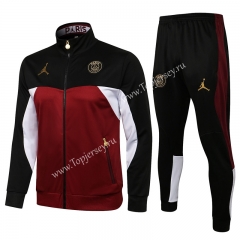 2021-2022 Jordan Paris SG Black&Maroon Thailand Soccer Jacket Unifrom-815
