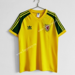 Retro Version 1982 Wales Away Yellow Thailand Soccer Jersey AAA-C1046