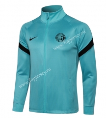 2021-2022 Inter Milan High Collar Green Thailand Soccer Jacket -815