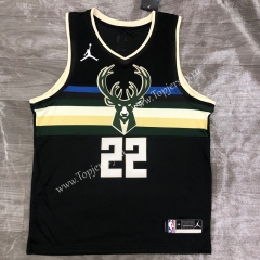 Jordan Theme 2020-2021 Milwaukee Bucks Black #22 NBA Jersey-311
