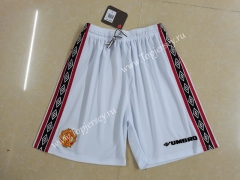 Retro Version Manchester United White Thailand Soccer Shorts-C1046