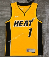 2021 Earned Edition Miami Heat Yellow #1 NBA Jersey-311