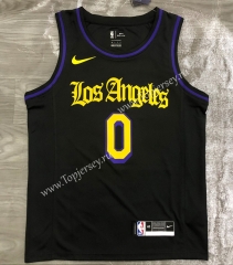 Latin Edition Los Angeles Lakers Black #0 NBA Jersey