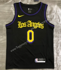 Latin Edition Los Angeles Lakers Black ( #0 YONG) NBA Jersey