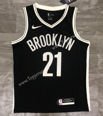 Brooklyn Nets V Collar Black #21 NBA Jersey-311