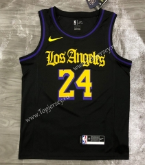Latin Edition Los Angeles Lakers Black #24 NBA Jersey