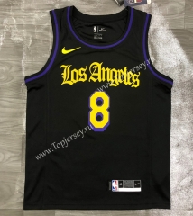 Latin Edition Los Angeles Lakers Black #8 NBA Jersey