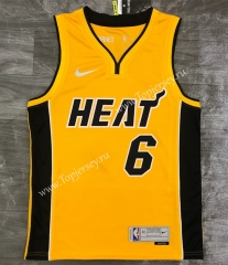 2021 Earned Edition Miami Heat Yellow #6 NBA Jersey-311