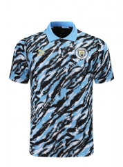 2021-2022 Manchester City Blue&Black Thailand Polo Shirt-418