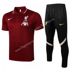 2021-2022 Liverpool Maroon Thailand Soccer Polo Uniform-815