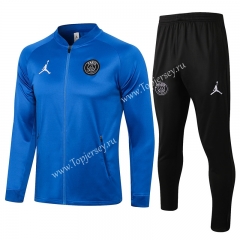 2021-2022 Jordan Paris SG Camouflage Blue Thailand Soccer Jacket Unifrom -815