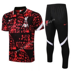 2021-2022 Liverpool Black&Red Pad Printing Thailand Soccer Polo Uniform-815