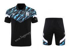 2021-2022 Olympique de Marseille Black Thailand Polo Uniform-418