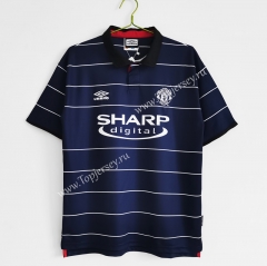 Retro Version 1999-2000 Manchester United Away Royal Blue Thailand Soccer Jersey AAA-C1046