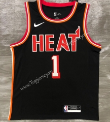 2018 Retro Version Miami Heat Black #1 NBA Jersey-311