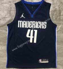 Jordan Theme 2021 Dallas Mavericks Dark Blue #41 NBA Jersey-311