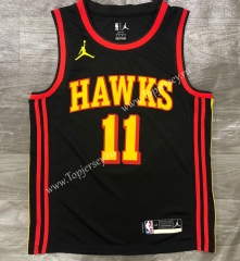 Jordan Theme 2021 Atlanta Hawks Black #11 NBA Jersey-311