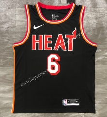 2018 Retro Version Miami Heat Black #6 NBA Jersey-311