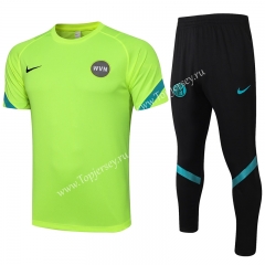 2021-2022 Inter Milan Fluorescent Green Short-sleeved Thailand Soccer Tracksuit-815