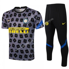 2021-2022 Inter Milan Gray Pad Printing Short-sleeved Thailand Soccer Tracksuit-815