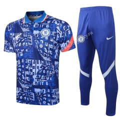 2021-2022 Chelsea Camouflage Blue Thailand Polo Uniform -815