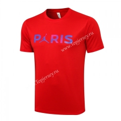 2021-2022 Jordan Paris SG Red Short-sleeved Thailand Soccer Tracksuit Top-815