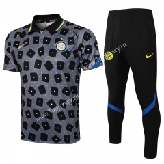 2021-2022 Inter Milan Gray (pad printing) Thailand Polo Uniform-815