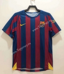 UEFA Champions League Retro Version 05-06 Barcelona Home Red&Blue Thailand Soccer Jersey AAA-811