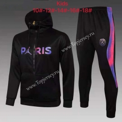 2021-2022 Jordan Paris SG Black Kids/Youth Soccer Jacket Unifrom With Hat-815