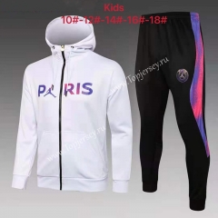 2021-2022 Jordan Paris SG White Kids/Youth Soccer Jacket Unifrom With Hat-815