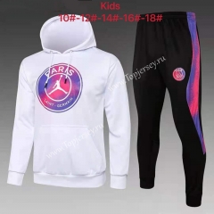 Big Logo 2021-2022 Jordan Paris SG White Kids/Youth Soccer Tracksuit With Hat-815